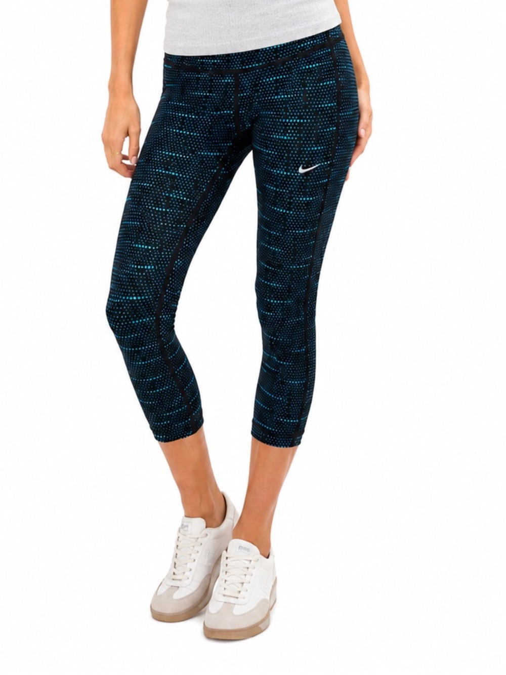 Nike Women's Dri Fit Epic Run Printed Capri Black/Blue